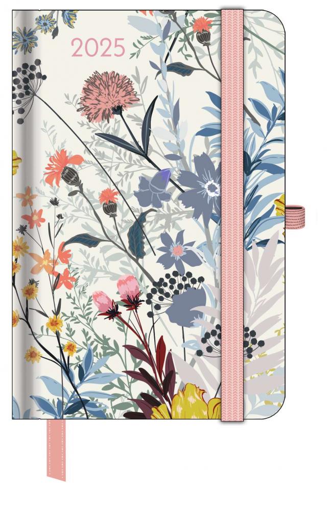 GreenLine – Diary Floral 2025 Taschenkalender, 10x15cm, Kalender im stilvollen Blumen-Design, praktische Alltagsorganisation für persönliches & berufliches Zeitmanagement