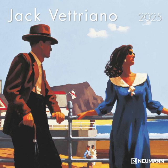 N NEUMANNVERLAGE - Jack Vettriano 2025 Broschürenkalender, 30x30cm, Wandkalender mit Abbildungen von Jack Vettriano, Mondphasen, viel Platz für Notizen und internationale Feiertage/Kalendarium