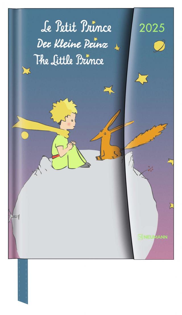 N NEUMANNVERLAGE - Der Kleine Prinz 2025 Diary, 10x15cm, Taschenkalender mit Magnetverschluss und Lesebändchen, Tasche für Visitenkarte, Jahres- und Monatsübersicht und internationales Kalendarium