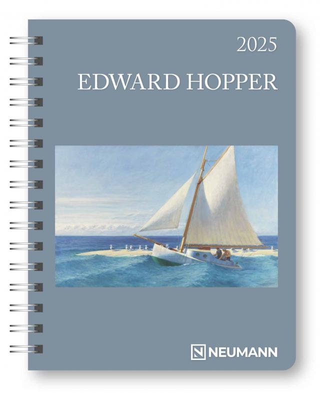 N NEUMANNVERLAGE - Edward Hopper 2025 Diary, 16,5x21,6cm, Taschenkalender mit zwölf Bildseiten und Notizseiten, herausnehmbaren Planer, Jahres- und Monatsübersicht und internationales Kalendarium