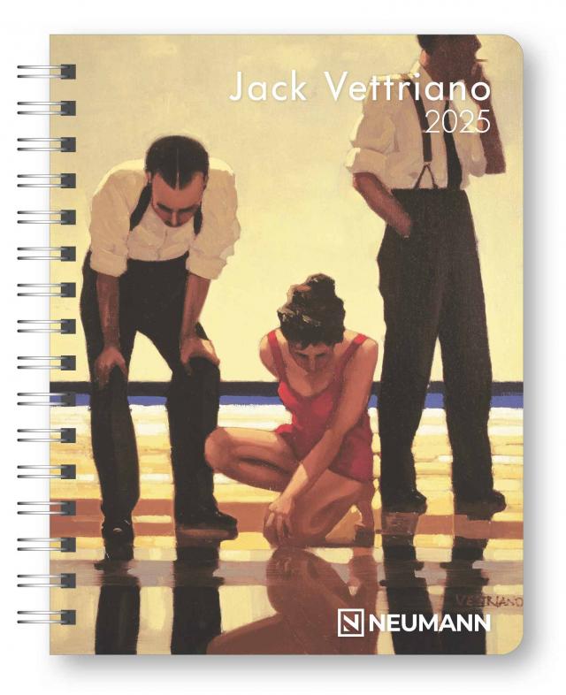 N NEUMANNVERLAGE - Jack Vettriano 2025 Diary, 16,5x21,6cm, Taschenkalender mit zwölf Bildseiten und Notizseiten, herausnehmbaren Planer, Jahres- und Monatsübersicht und internationales Kalendarium