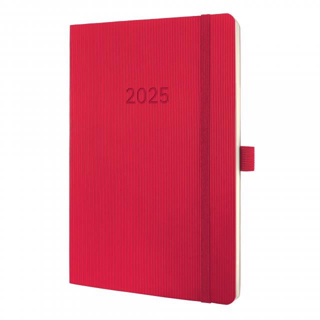 SIGEL C2534 Wochenkalender Conceptum 2025 - ca. A5 - rot - Softcover - 2 Seiten = 1 Woche - 192 S. - PEFC-zertifiziert