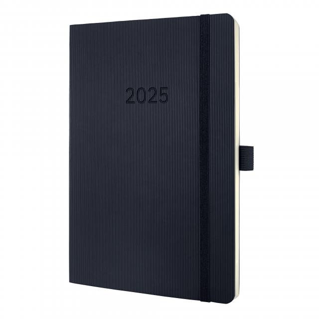 SIGEL C2524 Wochennotiz-Kalender Conceptum 2025 - ca. A5 - schwarz - Softcover - 2 Seiten = links Woche / rechts Notizseite - 192 S. - PEFC-zertifiziert