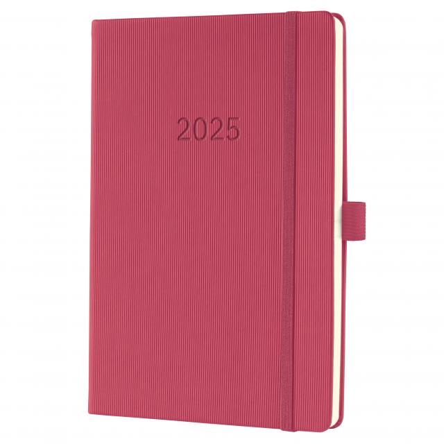 SIGEL C2570 Wochenkalender Conceptum 2025 - ca. A5 - rot - Hardcover - 2 Seiten = 1 Woche - 192 S. - PEFC-zertifiziert