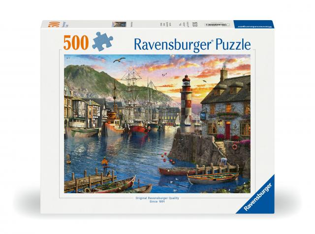 Ravensburger Puzzle 12000212 - Morgens am Hafen - 500 Teile Puzzle für Erwachsene und Kinder ab 10 Jahren