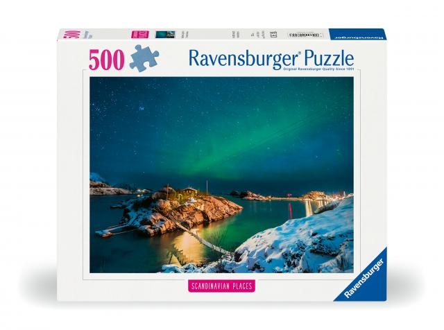 Ravensburger Puzzle 12000845, Scandinavian Places - Nordlichter in Tromsø, Norwegen - 500 Teile Puzzle für Erwachsene und Kinder ab 12 Jahren