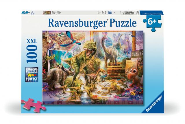 Ravensburger Kinderpuzzle - 12000863 Dinos im Kinderzimmer - 100 Teile XXL Puzzle für Kinder ab 6 Jahren