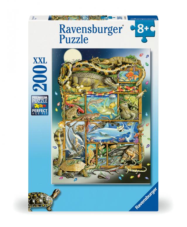 Ravensburger Kinderpuzzle - 12000866 Reptilien im Regal - 200 Teile XXL Puzzle für Kinder ab 8 Jahren