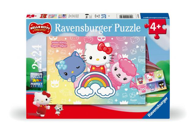 Ravensburger Kinderpuzzle 12001034 - Die besten Freunde - 2x24 Teile Hello Kitty Puzzle für Kinder ab 4 Jahren