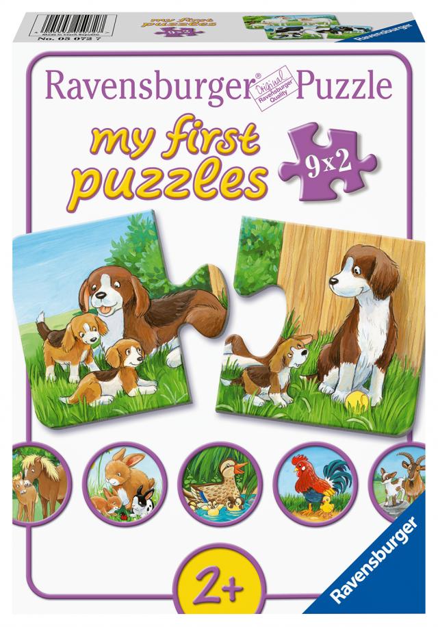 Ravensburger Kinderpuzzle - 05072 Tierfamilien auf dem Bauernhof - my first puzzle mit 9x2 Teilen - Puzzle für Kinder ab 2 Jahren
