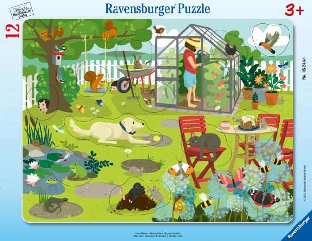 Ravensburger Kinderpuzzle - Unser Garten - 8-17 Teile Rahmenpuzzle für Kinder ab 3 Jahren