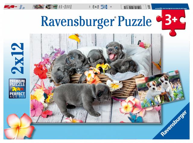 Ravensburger Kinderpuzzle - 05636 Kleine Fellknäuel - 2x12 Teile Puzzle für Kinder ab 3 Jahren