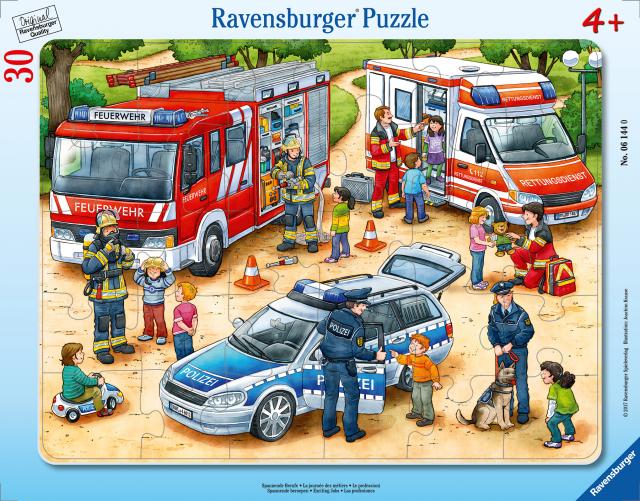 Ravensburger Kinderpuzzle - 06144 Spannende Berufe - Rahmenpuzzle für Kinder ab 4 Jahren, mit 30 Teilen