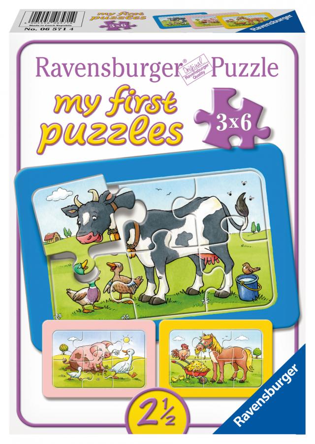 Ravensburger Kinderpuzzle - 06571 Gute Tierfreunde - my first puzzle mit 3x6 Teilen - Puzzle für Kinder ab 2,5 Jahren