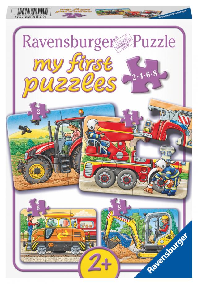 Ravensburger Kinderpuzzle - 06954 Bei der Arbeit - my first puzzle mit 2,4,6,8 Teilen - Puzzle für Kinder ab 2 Jahren
