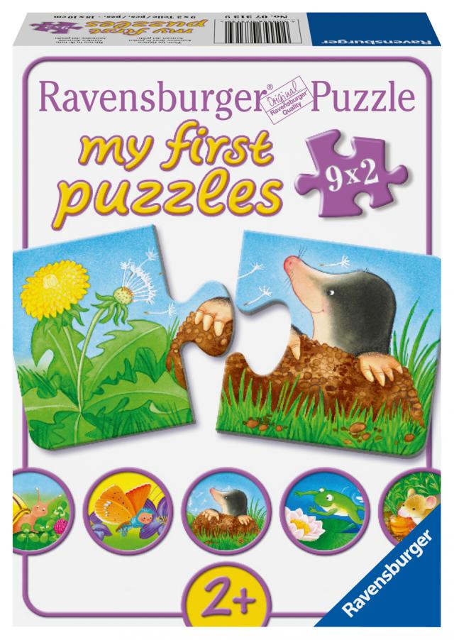 Ravensburger Kinderpuzzle - 07313 Tiere im Garten - my first puzzle mit 9x2 Teilen - Puzzle für Kinder ab 2 Jahren