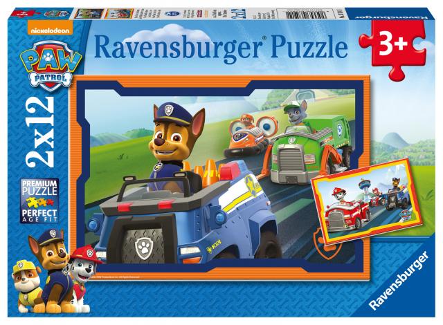 Ravensburger Kinderpuzzle - 07591 Paw Patrol im Einsatz - Puzzle für Kinder ab 3 Jahren, Paw Patrol Puzzle mit 2x12 Teilen