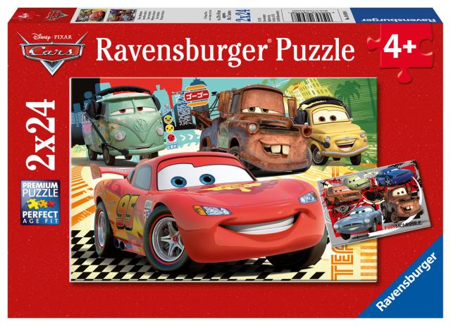 Ravensburger Kinderpuzzle - 08959 Neue Abenteuer - Puzzle für Kinder ab 4 Jahren, Disney Cars Puzzle mit 2x24 Teilen