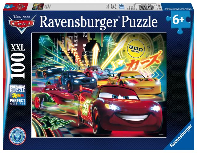 Ravensburger Kinderpuzzle - 10520 Cars Neon - Disney Cars-Puzzle für Kinder ab 6 Jahren, mit 100 Teilen im XXL-Format