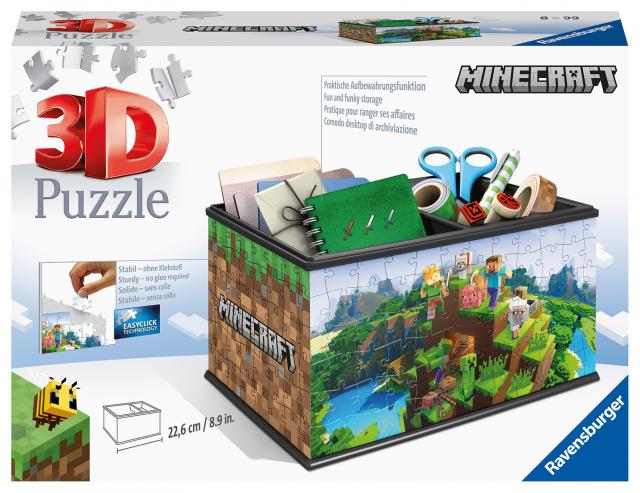 Ravensburger 3D Puzzle 11286 - Aufbewahrungsbox Minecraft - Praktischer Organizer für Minecraft Fans - Geschenkidee für Erwachsene und Kinder ab 8 Jahren