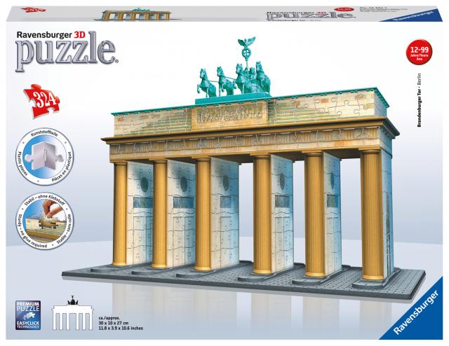 Ravensburger 3D Puzzle 12551 - Brandenburger Tor - Das Wahrzeichen von Berlin - 3D Modell für große und kleine Puzzlefans ab 10 Jahren