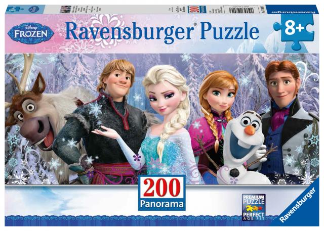 Die Eiskönigin - Völlig unverfroren, Arendelle im ewigen Eis (Kinderpuzzle) Panorama-Puzzle. 200 Teile XXL. Puzzleformat: 24 x 57 cm. Spiel.