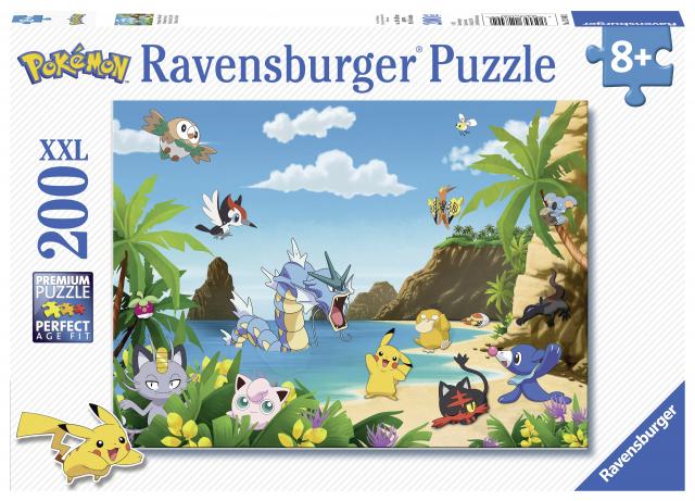 Ravensburger Kinderpuzzle - 12840 Schnapp sie dir alle! - Pokémon-Puzzle für Kinder ab 8 Jahren, mit 200 Teilen im XXL-Format
