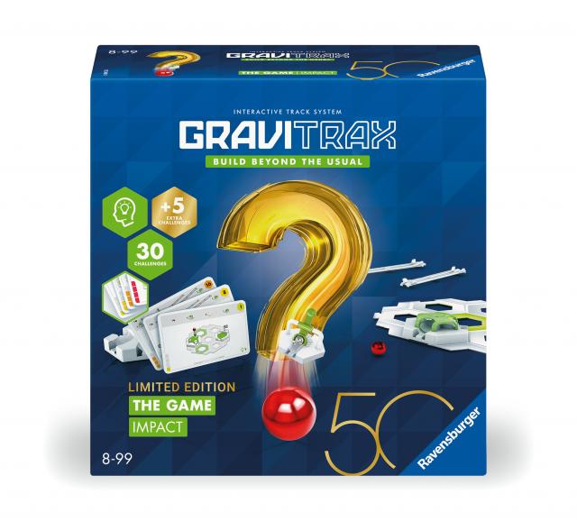 Ravensburger GraviTrax The Game Impact 50 Jahre - Logikspiel für Kugelbahn Fans , Konstruktionsspielzeug für Kinder ab 8 Jahren
