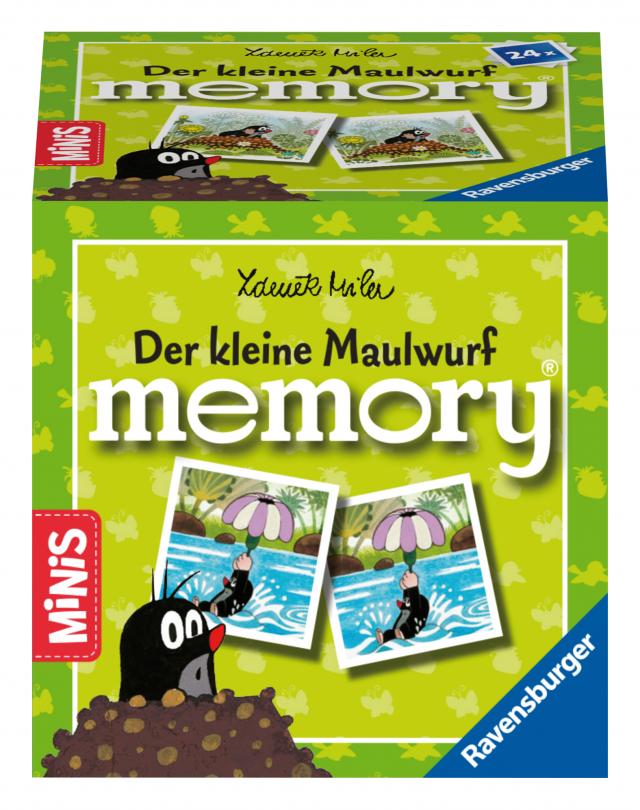 Ravensburger Minis - 24557 - Der Maulwurf memory® - Kinderspiel Klassiker ab 3 Jahren, Gedächtnisspiel für 2-4 Spieler