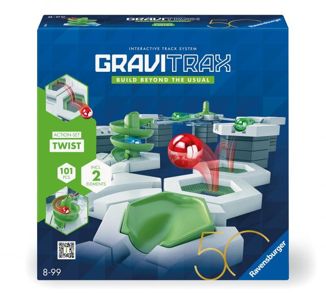 Ravensburger GraviTrax Action-Set Twist 50 Jahre 24576 -GraviTrax Starterset für deine Kugelbahn - Murmelbahn und Konstruktionsspielzeug ab 8 Jahren, GraviTrax Zubehör kombinierbar mit allen Produkten