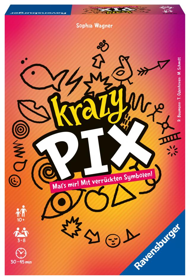 Ravensburger 26836 - Krazy Pix - Gesellschaftsspiel für die ganze Familie, Spiel für Erwachsene und Kinder ab 10 Jahren, Partyspiel für 3-8 Spieler - mit 240 Spielkarten
