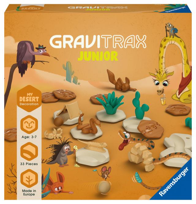 Ravensburger GraviTrax Junior Extension Desert 27076 - Murmelbahn überwiegend aus nachwachsenden Rohstoffen mit Themenwelten, Lernspielzeug und Konstruktionsspielzeug für Jungs und Mädchen ab 3 Jahren