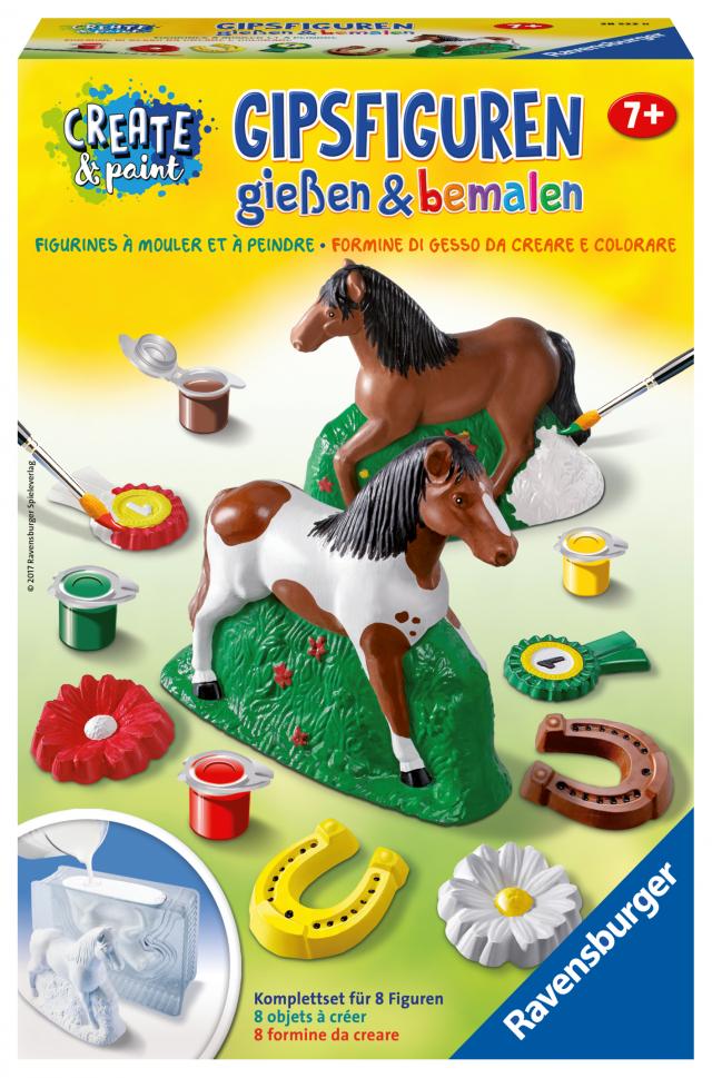 Ravensburger Gipsfiguren gießen und bemalen 28522 - Pferd – Kinder ab 7 Jahren