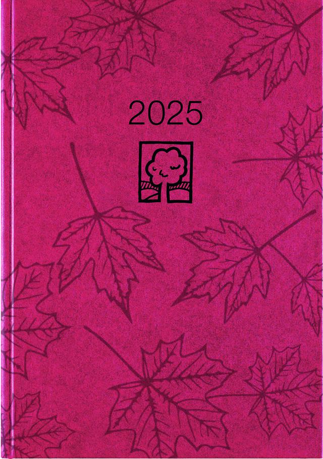 Zettler - Taschenkalender 2025 rot, 10,2x14,2cm, Taschenplaner mit 400 Seiten im Kartoneinband, Tages- und Wochenzählung, Mondphasen, Monatsübersicht und internationales Kalendarium