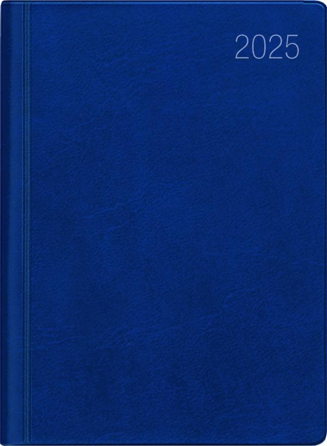 Taschenkalender blau 2025 - Bürokalender 10,2x14,2 - 1 Tag auf 1 Seite - flexibler Kunstoffeinband - Stundeneinteilung 7 - 19 Uhr - 612-1015