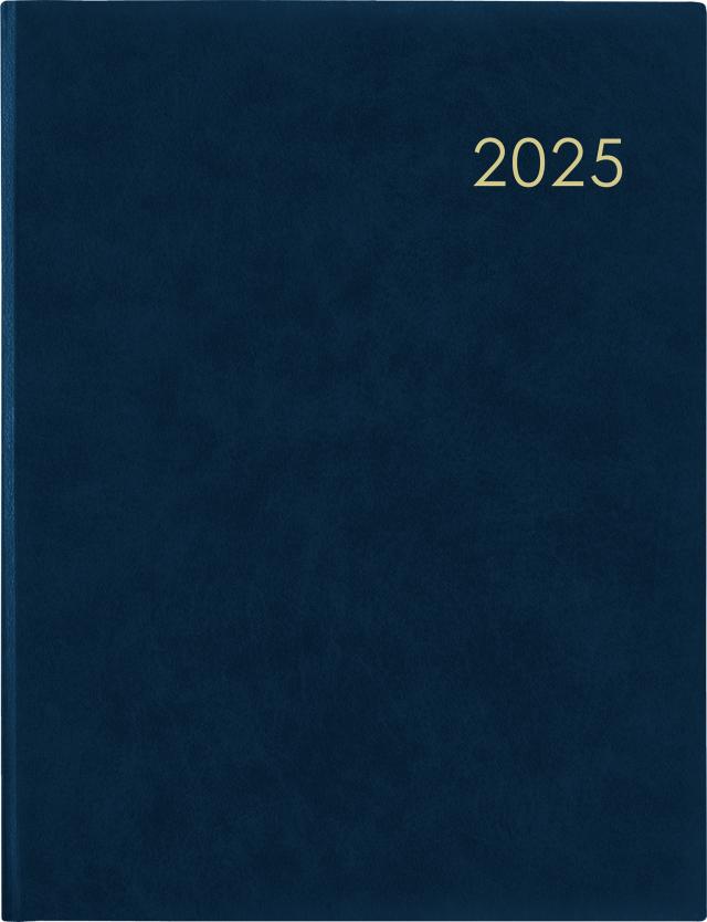 Zettler - Wochenbuch 2025 blau, 21x26,5cm, Taschenkalender mit 128 Seiten im wattiertem Einband, 1 Woche auf 2 Seiten, Fadensiegelung, Eckenperforation und internationales Kalendarium
