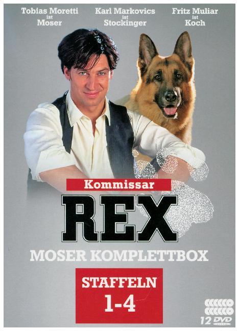 Kommissar Rex - Moser Komplettbox (Alle 4 Staffeln mit Tobias Moretti). 12 DVDs