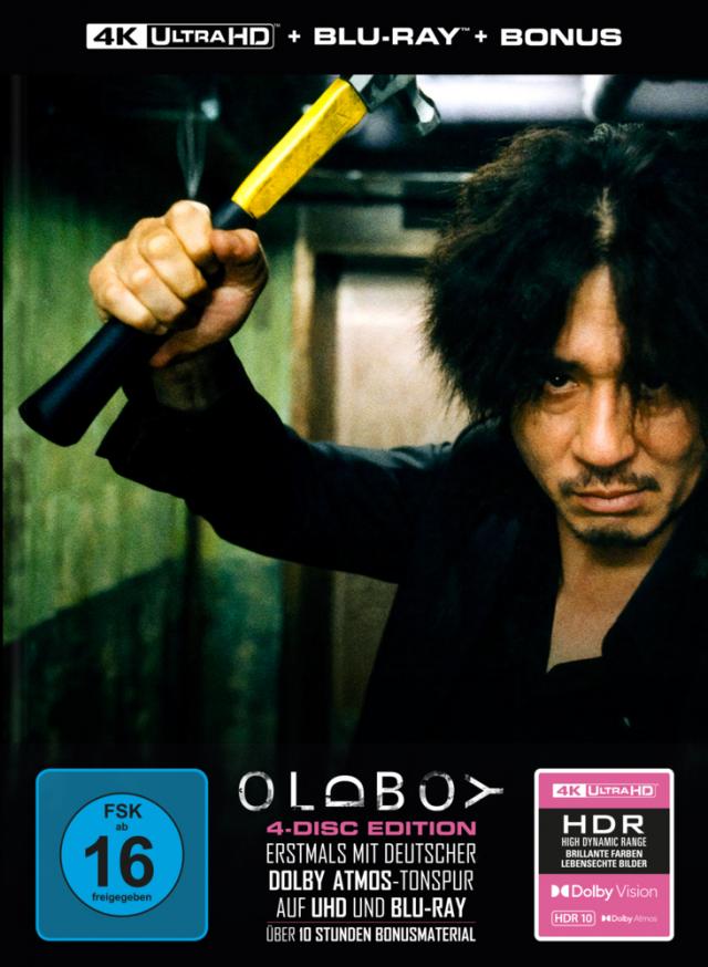 Oldboy, 1 4K UHD-Blu-ray + 1 Blu-ray + 2 Bonus-Blu-ray (4-Disc Limited Collector's Edition im Mediabook)