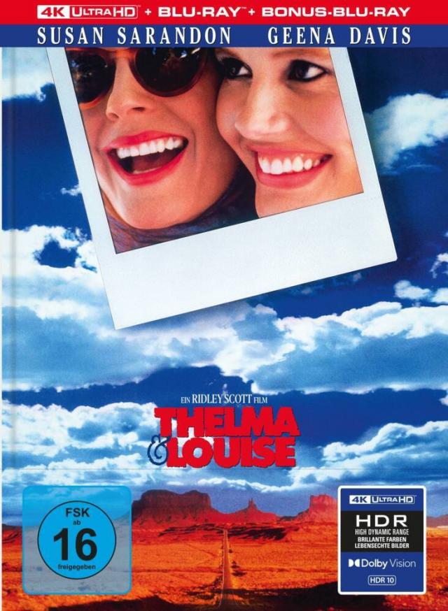 Thelma & Louise, 1 4K UHD-Blu-ray + 1 Blu-ray + 1 Bonus-Blu-ray (3-Disc Limited Collector's Edition im Mediabook)