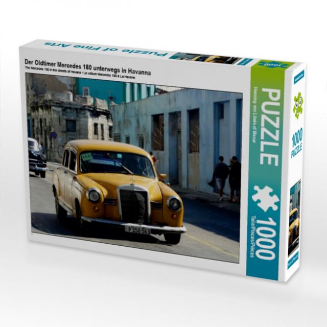 Der Oldtimer Mercedes 180 unterwegs in Havanna (Puzzle)