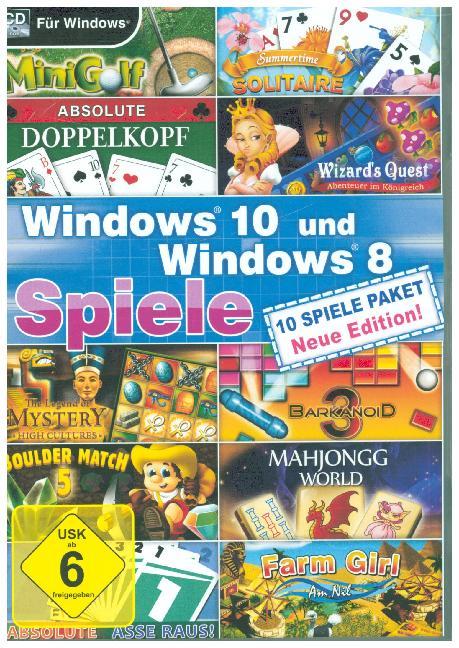 Windows 10 und Windows 8 Spiele - Neue Edition, 1 CD-ROM