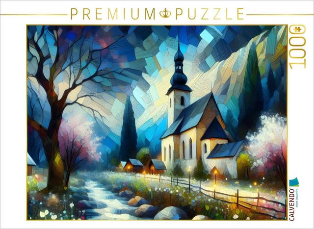 CALVENDO Puzzle Landkirche gegen Abend | 1000 Teile Lege-Größe 64x48cm Foto-Puzzle für glückliche Stunden