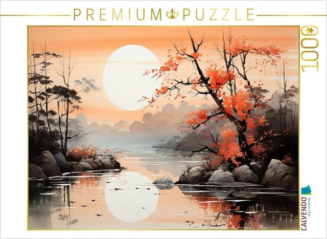CALVENDO Puzzle Sonnenuntergang am See | 1000 Teile Lege-Größe 64x48cm Foto-Puzzle für glückliche Stunden