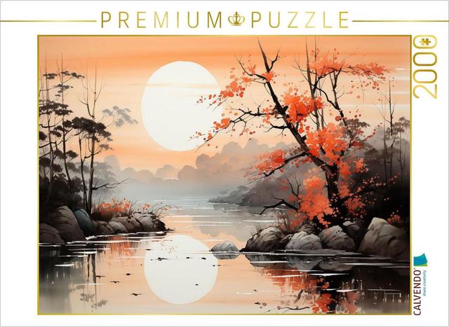 CALVENDO Puzzle Sonnenuntergang am See | 2000 Teile Lege-Größe 90x67cm Foto-Puzzle für glückliche Stunden