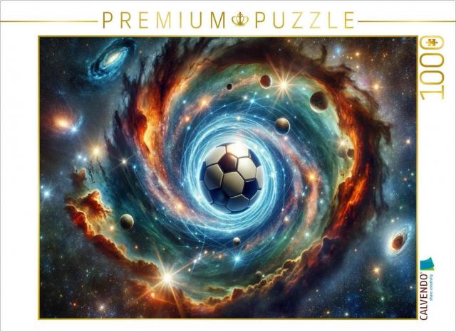 CALVENDO Puzzle Kosmischer Fußball | 1000 Teile Lege-Größe 64x48cm Foto-Puzzle für glückliche Stunden