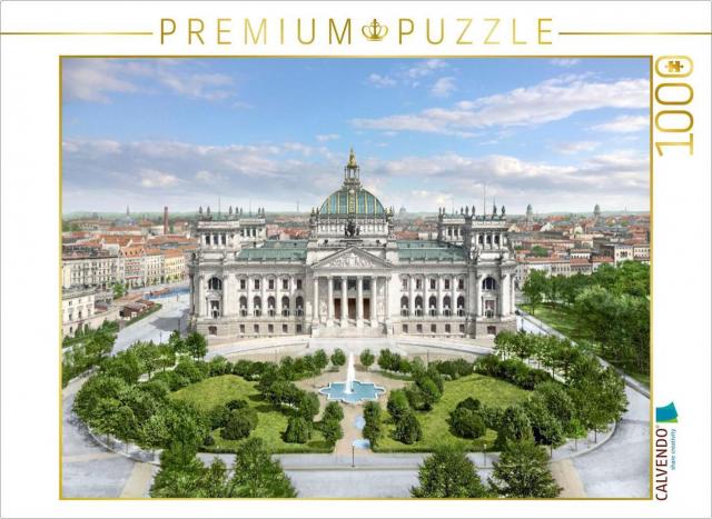 CALVENDO Puzzle Berlin - Reichstag von der Siegessäule aus gesehen 1890 bis 1900 | 1000 Teile Lege-Größe 64x48cm Foto-Puzzle für glückliche Stunden