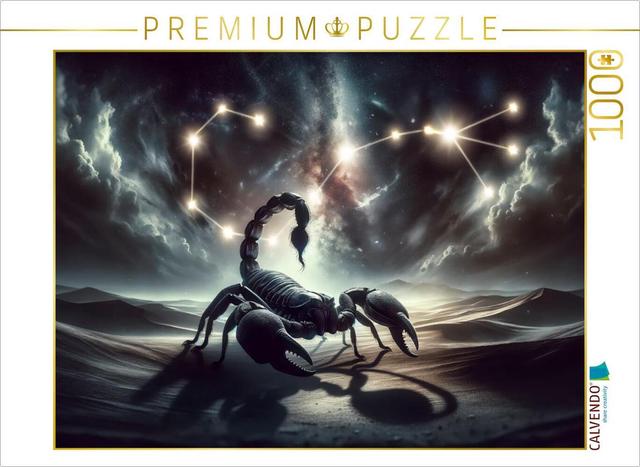 CALVENDO Puzzle Der Skorpion in der Wüstennacht: Ein Symbol für Kraft und Wandlung | 1000 Teile Lege-Größe 64x48cm Foto-Puzzle für glückliche Stunden