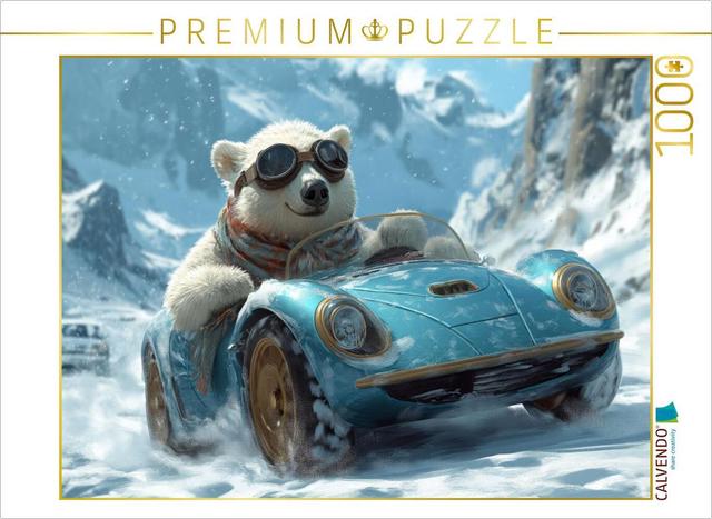 CALVENDO Puzzle Eisbär-Rallye im Januar | 1000 Teile Lege-Größe 64x48cm Foto-Puzzle für glückliche Stunden