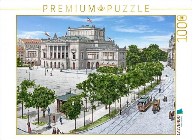 CALVENDO Puzzle Leipzig - Theater um 1900 | 1000 Teile Lege-Größe 64x48cm Foto-Puzzle für glückliche Stunden