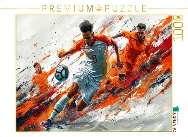 CALVENDO Puzzle Fußball, Spiel nach vorn | 1000 Teile Lege-Größe 64x48cm Foto-Puzzle für glückliche Stunden